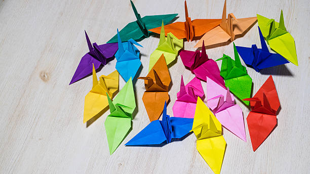 istock Folding paper of a  crane. 525030604