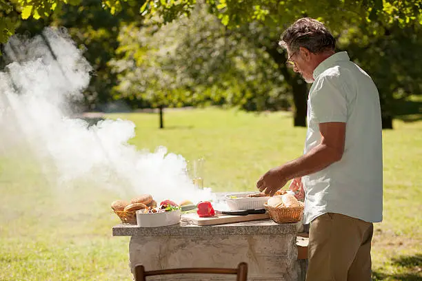 Photo of Grandfather at barbecue