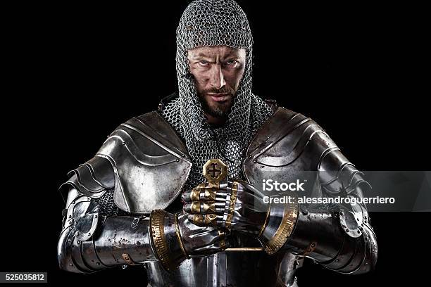 Medieval Warrior With Chain Mail Armour And Sword Stock Photo - Download Image Now - Knight - Person, Medieval, Warrior - Person
