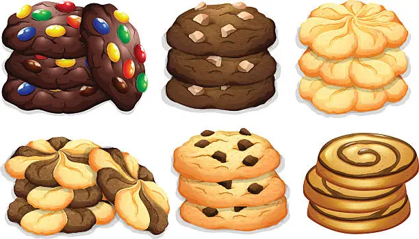 Vector illustration of Different flavour of cookies
