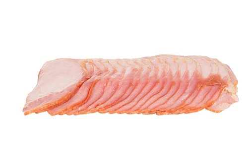 isolated english bacon on white 