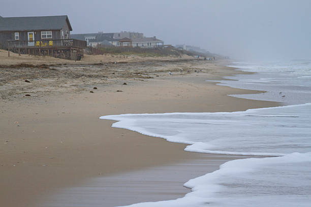 Cape Hatteras Beach View Cape Hatteras, Outer Banks, North Carolina, USA - October 17, 2013:  Beach on the island of Cape Hatteras on October 17, 2013 in the Outer Banks, North Carolina, USA cape hatteras stock pictures, royalty-free photos & images