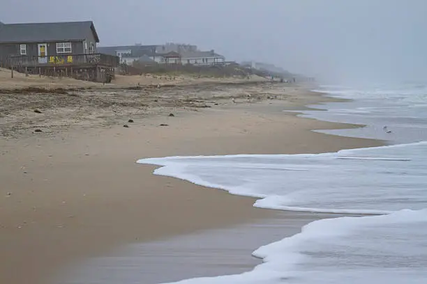 Cape Hatteras, Outer Banks, North Carolina, USA - October 17, 2013:  Beach on the island of Cape Hatteras on October 17, 2013 in the Outer Banks, North Carolina, USA