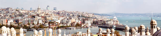 istock Wide panoramic view of Istanbul Galata Beyoglu 525040163