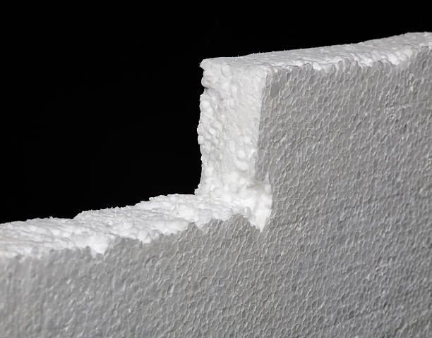 istock Close up of expanded polystyrene on black background 525040390