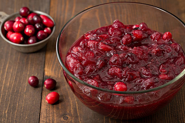 Freshly Made Cranberry Sauce stock photo