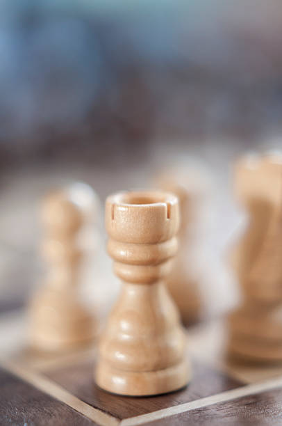 istock Wooden White Rook, Or Castle, Chess Piece 525040943