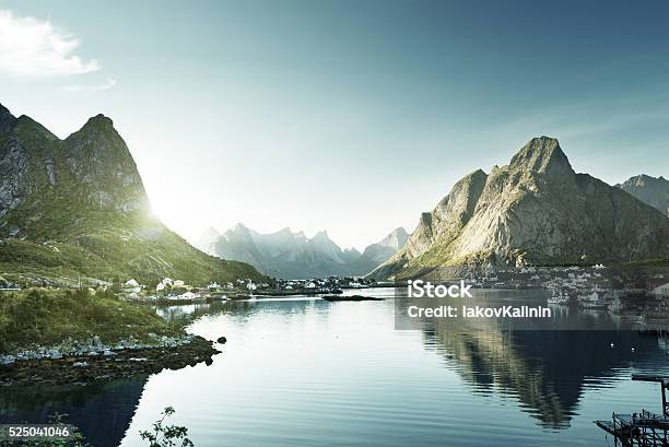 Reine Village Lofoten Islands Norway Stock Photo - Download Image Now - Norway, Mountain, Nature