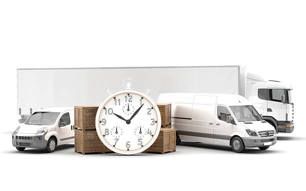 istock A truck, a large van and another small van. Urgent Transport. 525041639