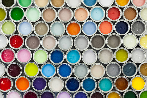 pot de peinture échantillons - color swatch photos et images de collection