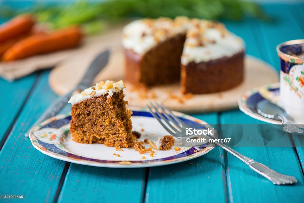 Traditional tea and carrot cake Carrot Cake Stock Photo