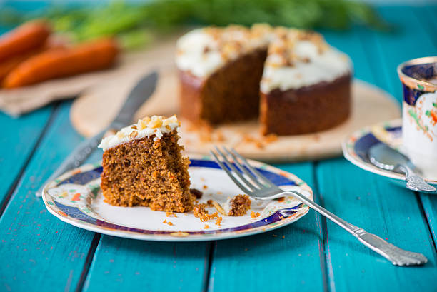 Traditional tea and carrot cake Traditional tea and carrot cake carrot cake day stock pictures, royalty-free photos & images