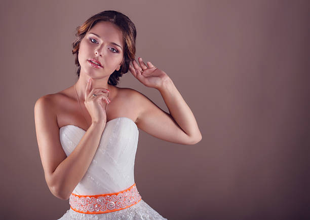 istock Beautiful bride posing in her wedding day 525056175