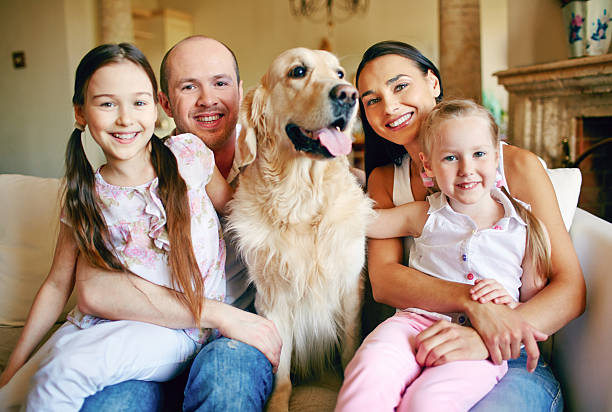 istock Family with cute pet 525059571