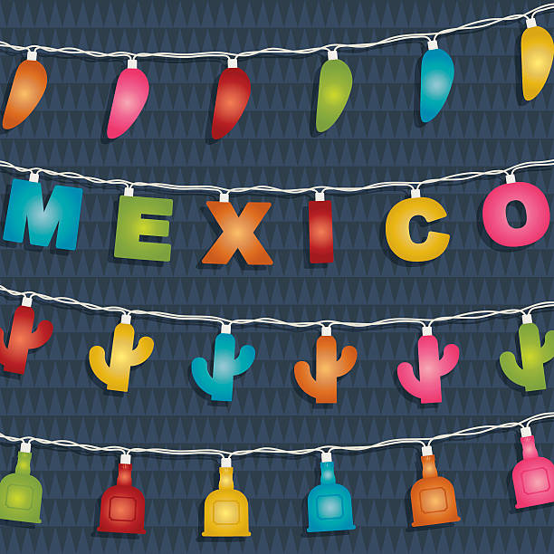 illustrazioni stock, clip art, cartoni animati e icone di tendenza di decorazioni tipicamente messicane - pink pepper illustrations