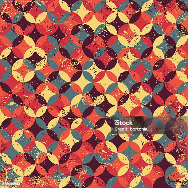 Retro Screen Printed Geometric Pattern Stock Illustration - Download ...