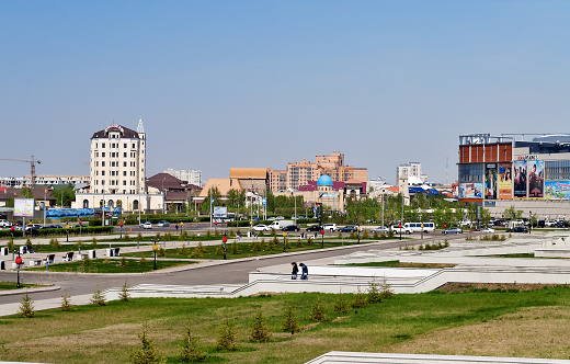 Astana, Kazakhstan - May 10, 2014: Building of Eurasian Financial Group Astana. Astana is the capital city of Kazakhstan on 10 December 1997.  Population of 835153