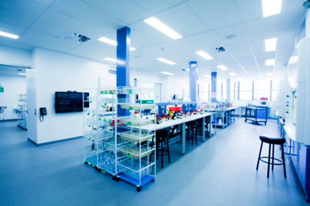 istock Laboratory interior out of focus, template for a poster 525061421
