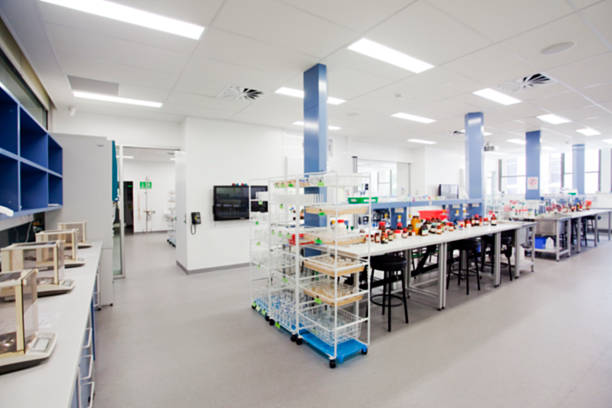 istock Laboratory interior out of focus, template for a poster 525061429