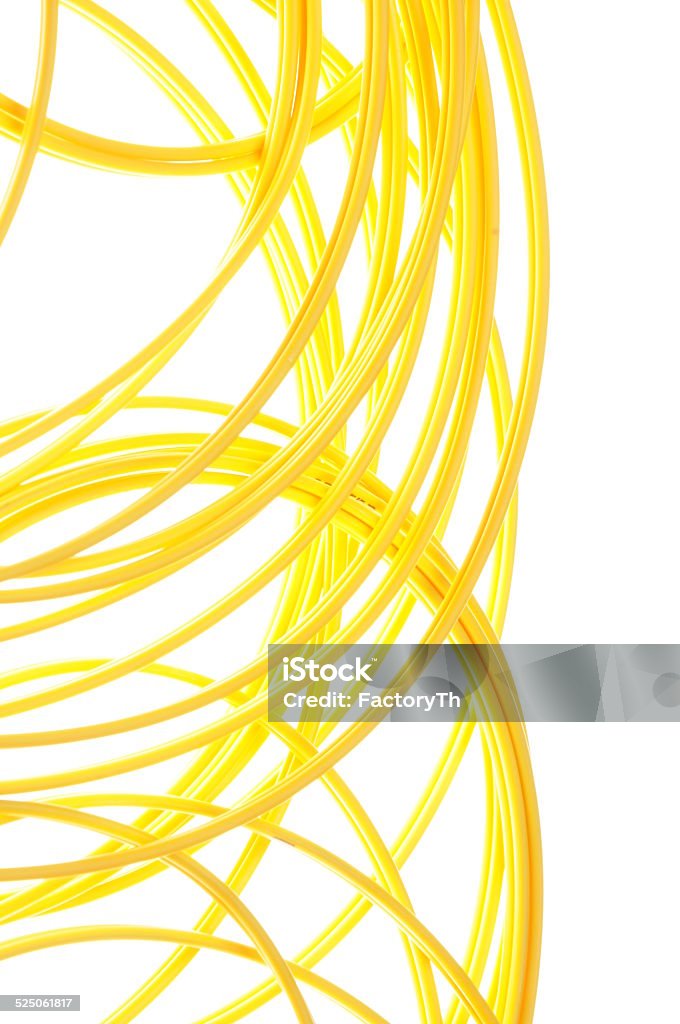 Yellow network patch cord Yellow network patch cord isolated on white background Backgrounds Stock Photo