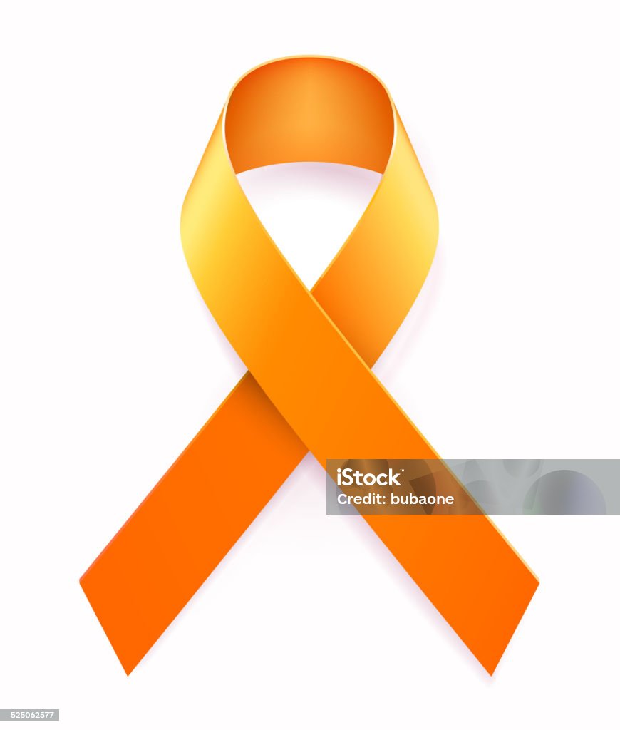 Illustration of a metallic orange awareness ribbon. Orange Awarness Ribbon Award Ribbon stock vector