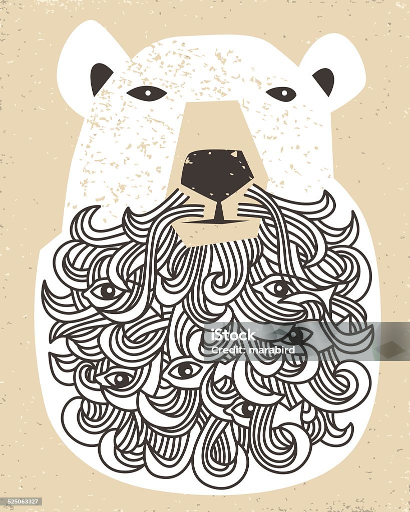 Polar Bear with beard vector illustration Bear stock vector