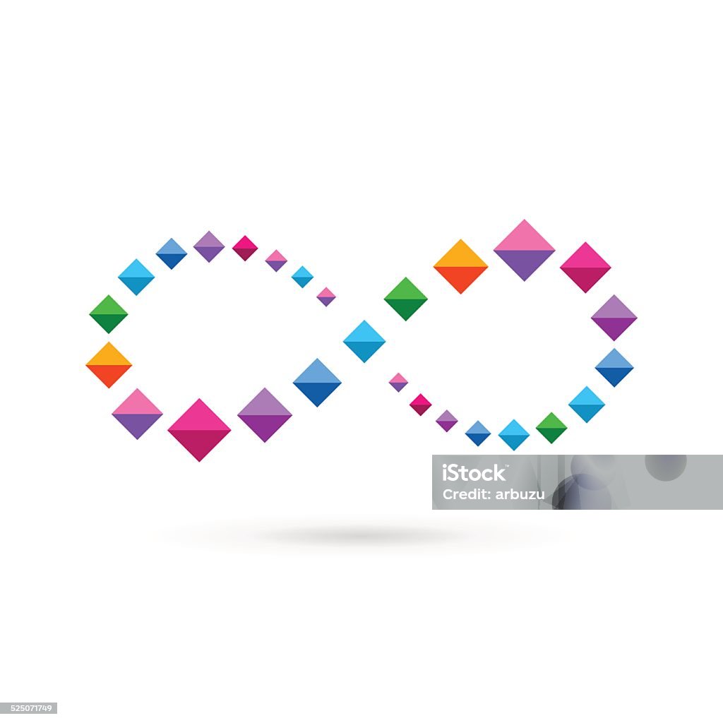 Infinity loop mosaic crystal emblem icon design template Infinity loop mosaic crystal emblem icon design template. Vector color sign. Abstract stock vector