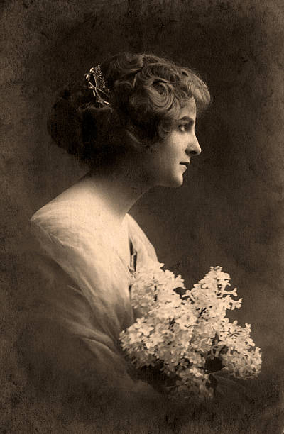 Vintage portrait. Vintage portrait of a young girl. The shot was taken around 1912 year. edwardian style photos stock pictures, royalty-free photos & images
