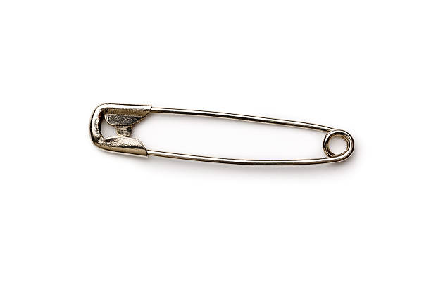 istock Metal safety pin on white background 525073969
