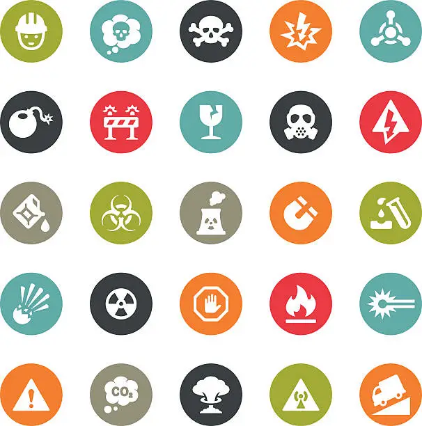 Vector illustration of Danger and Destruction icons / Ringico series