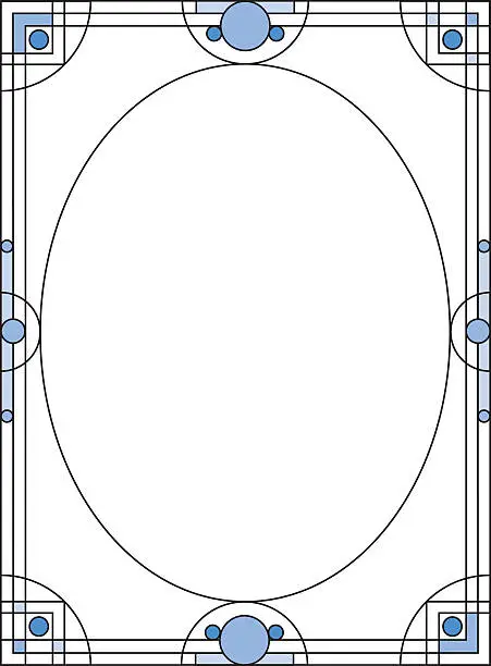 Vector illustration of Art Deco Circles frame