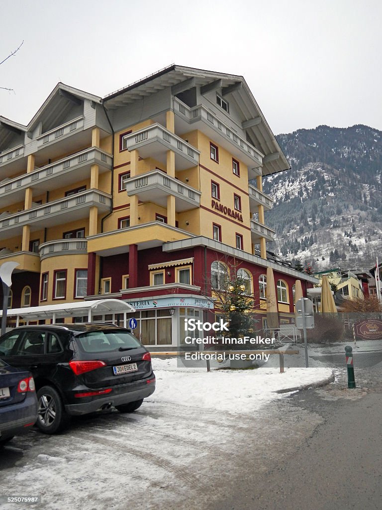 Bad Hofgastein, Austria Bad Hofgastein, Austria - January 3, 2013: Cityscape with hotel in mountains ski resort Bad Hofgastein - one of the most popular ski resort in the Austria . Architecture Stock Photo