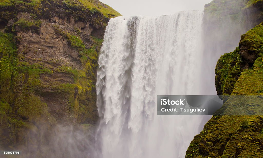 Beautiful vibrant panorama picture with view on waterfall in iceland Beautiful vibrant panorama picture with a view on icelandic waterfall in iceland goddafoss gullfoss skogafoss skogarfoss dettifoss seljalandsfoss Akureyri Stock Photo