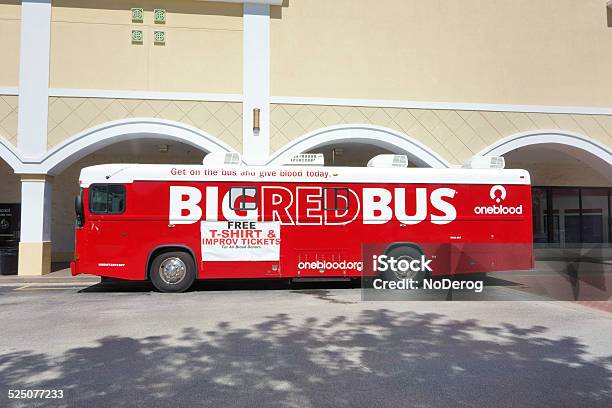 Big Red Bus Blood Donor Bus Stock Photo - Download Image Now - Blood Donation, Bus, Blood