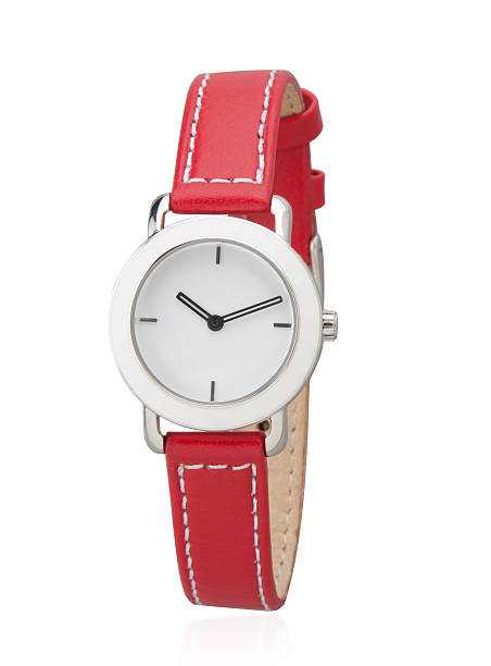 istock Nice lady wristwatch in red color isolated 525078027