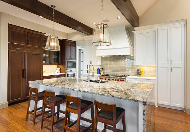 istock Large Kitchen in Luxury Home with Island 525103767