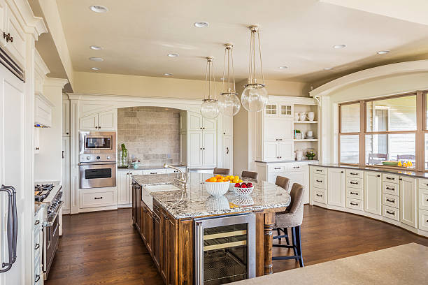 istock Large Kitchen in Luxury Home with Island 525104045