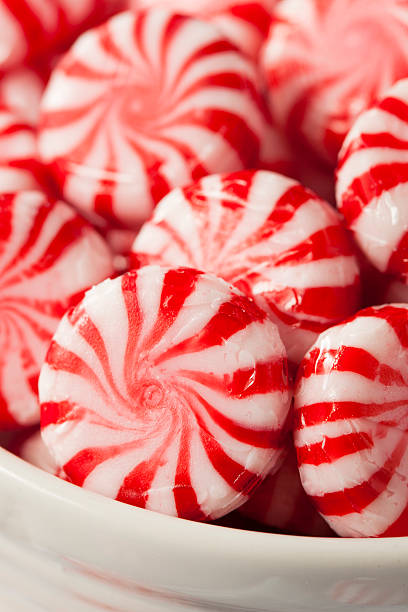 istock Sweet Red and White Peppermint Candy 525106577