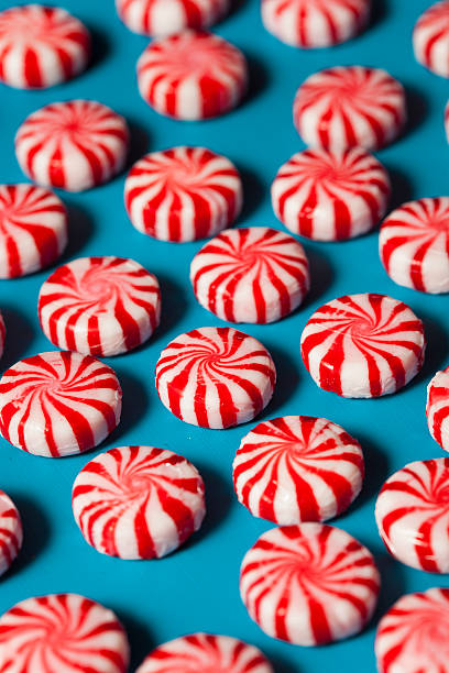 istock Sweet Red and White Peppermint Candy 525106753