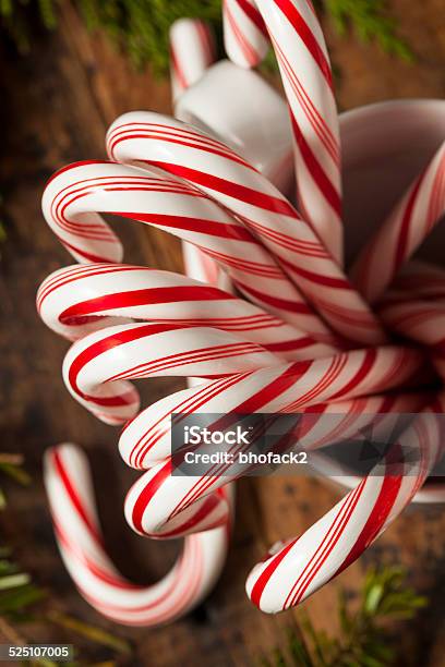 Festive Peppermint Candy Canes Stock Photo - Download Image Now - Candy, Candy Cane, Celebration
