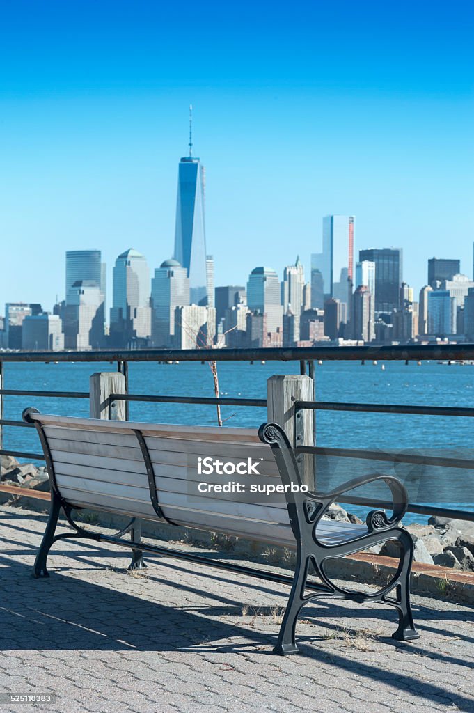 New York City skyline from the Liberty State Park NEW YORK CITY - NOVEMBER 4: New York City skyline from the Liberty State Park on November 4, 2013 in New Jersey City, USA Adulation Stock Photo