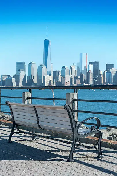 Photo of New York City skyline from the Liberty State Park