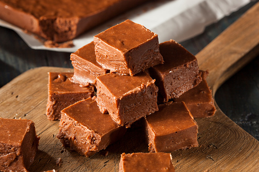 Homemade Dark Chocolate Fudge Ready to Eat