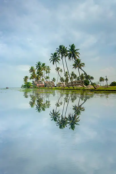 The open waterways of the Kerala Backwaters and Ashtamudi Lake