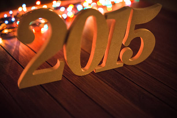istock Gold 2015 New year text on plank wood 525123133