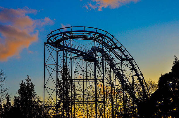 istock silhouette of a roller coaster at sunset 525123263