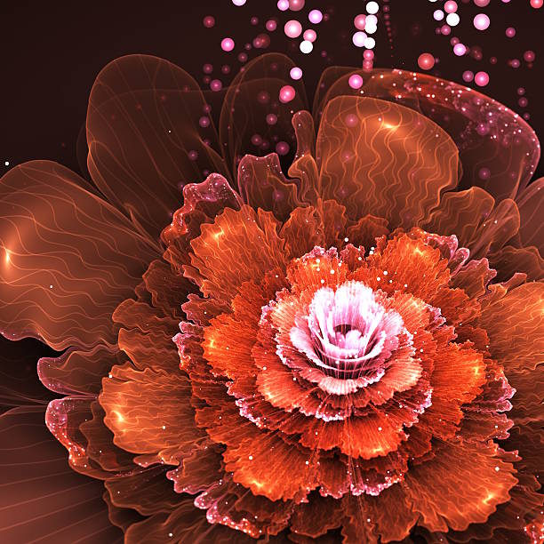 istock orange fractal flower 525126149