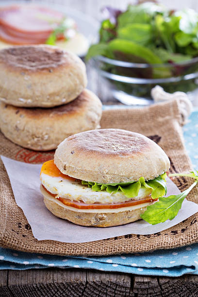 istock English muffin with egg for breakfast 525139349
