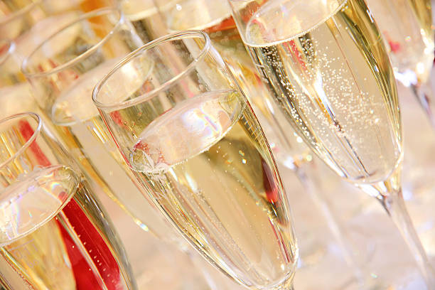 istock Many glasses of sparkling champagne 525140779