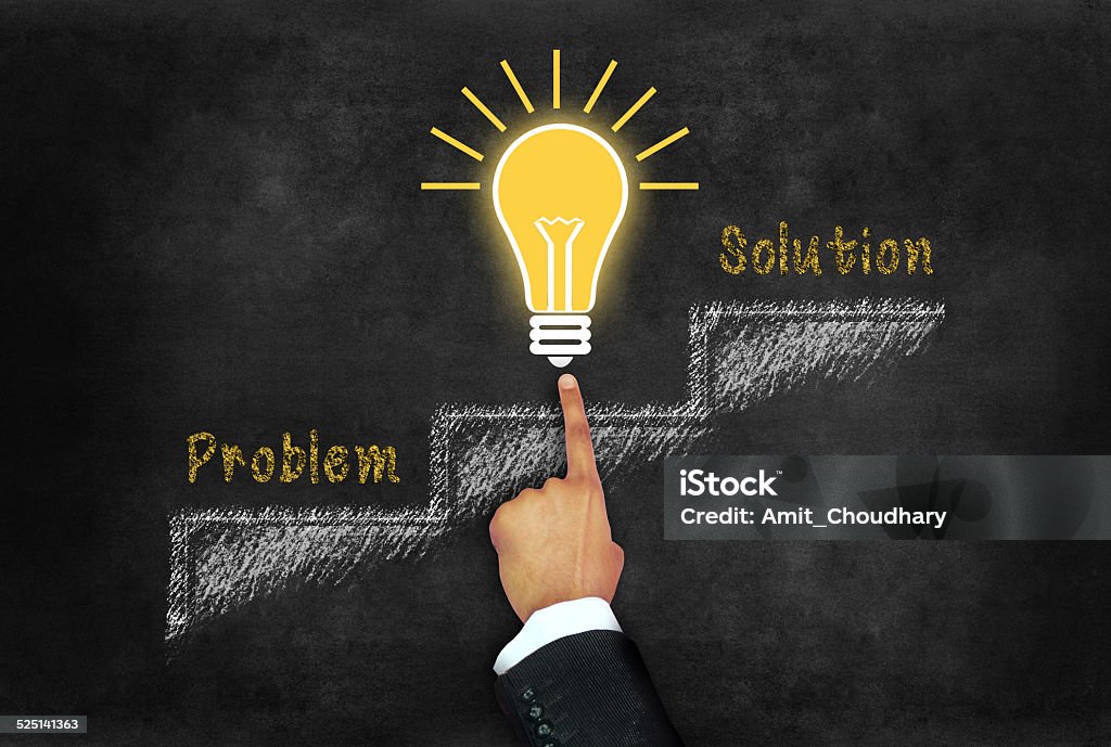 Problem Into Solution Steps From Problem To Solution Stock Photo - Download Image Now - Plus ...